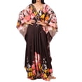 thumbnail image 3 of XUNKUSGA Grande Taille Sorties de Plage pour Femmes Mode Robe Caftan à Manches Chauve-Souris Ample Confortable Douce d'Été à Imprimé Floral Robe Maxi, Rouge, Taille Unique, 3 of 7