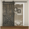 thumbnail image 3 of Essencaliy 42in x84in Solid Wood Barn Door, Made-in-USA Farmhouse Interior Sliding Barn Door With 7.42ft Barndoor Hardware Kit (DIY), 3 of 5