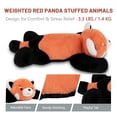 thumbnail image 4 of Niuniu Daddy Weighted Red Panda Stuffed Animal Set,20" Giant Anxiety Red Panda Plush Toy,3.3-Pound Sensory Large Plushies Body Pillow,Birthday Gift for Girls,Boys&Adults, Include Bag Sticker Car, 4 of 10