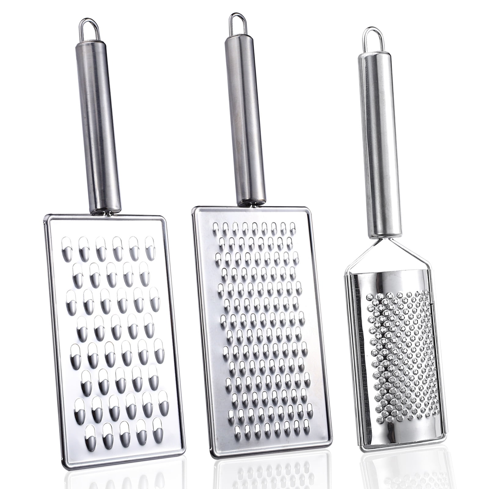 Cohesion Etched Zester & Grater 2-Piece Set - Stainless Steel Kitchen Tool For Lemon, Cheese, Garlic, Chocolate