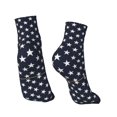 thumbnail image 2 of Breathable Athletic Socks Stars Navy Blue White Cushioned Quarter Socks for Men Women, 2 of 7