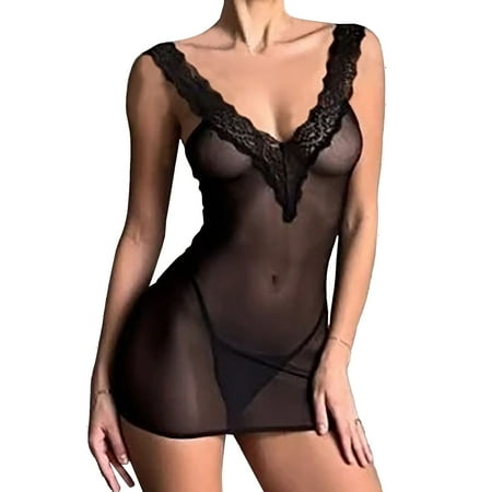 Sexy Nightgown For Women Womens Babydoll Dress Black Lingerie Set For Women Lace Nightgown Sexy Lingerie For Women Plus Size
