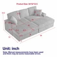 thumbnail image 3 of 84 Inch Modern Minimalist 3-Seater Sofa with Deep Seat, Corduroy Convertible Sectional Sofa Couch with 3 Back Pillows, 2 toss Pillows and 2 Ottoman for Living Room, Office, Small Space, Army Green, 3 of 9