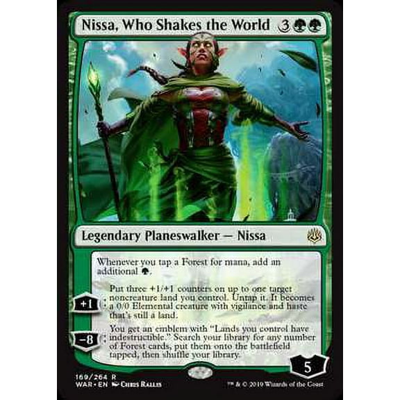 MtG War of the Spark Rare Nissa, Who Shakes the World #169