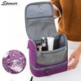 thumbnail image 4 of Spencer Waterproof Hanging Travel Cosmetics Toiletry Bag Mildew proof Makeup Organizer Wash Bag Dop Kit for Women and Men for Vacation, Outdoor, Bathroom Organizer "Purple", 4 of 9