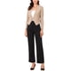thumbnail image 2 of Blazer de oficina para mujer sin cuello, chaqueta de traje casual de negocios, blazer corto XL color caqui, 2 of 6
