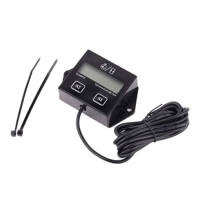 Tach Hour Meter Gauge, RPM Hour Gauge, Long Time Use Plastic For Motorcycle Motorbike