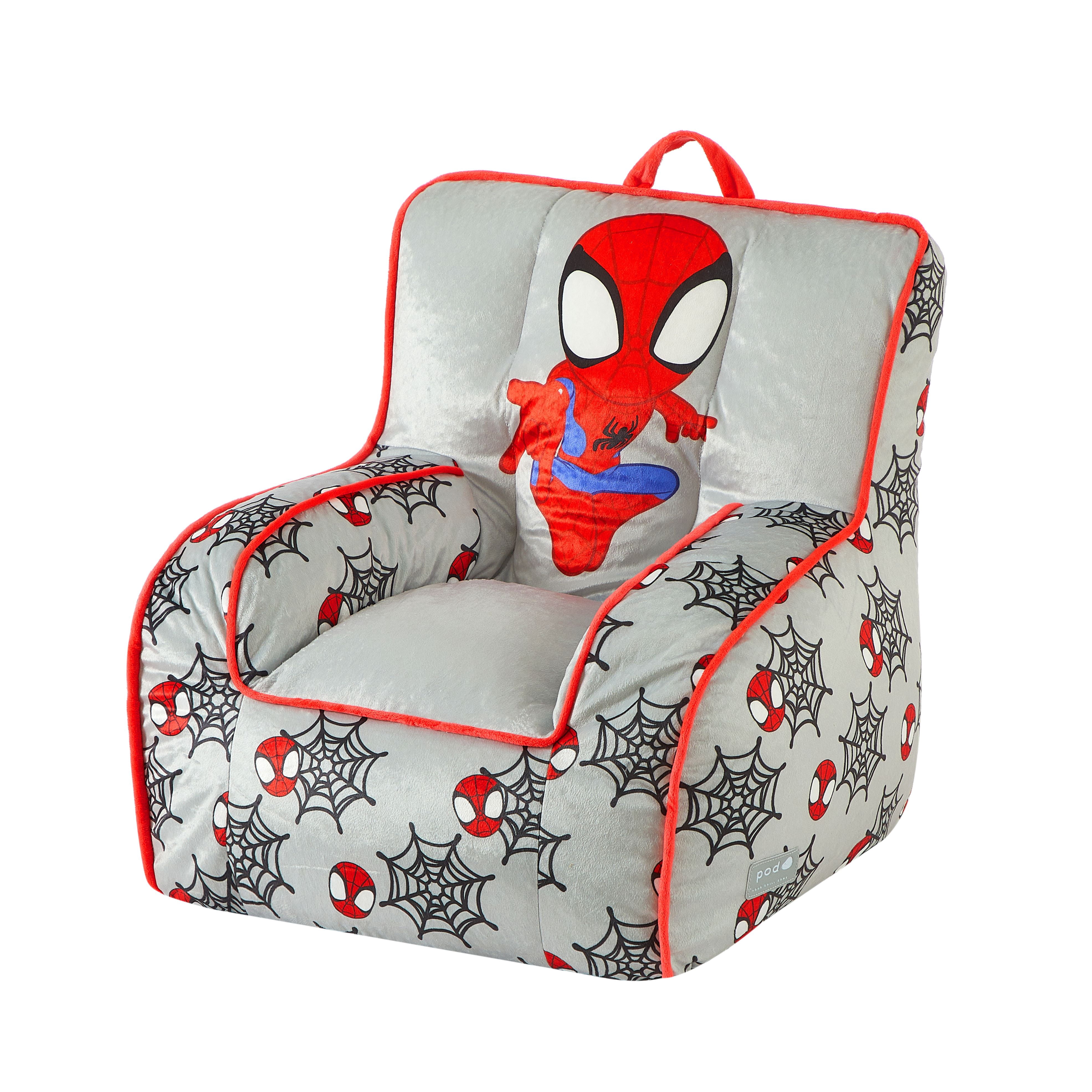 Spiderman 18" Toddler Square Beanbag Chair, Grey
