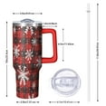 thumbnail image 2 of Red and Black Christmas Snowflake Pattern Tumbler with Handle and Lid,40oz Double Wall Vacuum Insulated Tumbler,Cups Gift for Women and Men, 2 of 7