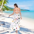 thumbnail image 7 of FORMRS Womens Long Sarong Beach Wrap Semi-Sheer Bikini Skirt Bathing Swimsuit Cover Up, Beige Vegetables Pattern, 7 of 7