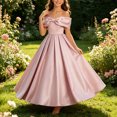thumbnail image 2 of ATOGUTA Teen Girl Birthday Dresses Strapless Satin Homecoming School Dance Wedding Birthday Party Graduation Pageant Bridesmaid Pink, Size 5T-14, 2 of 7