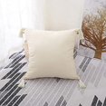 thumbnail image 5 of Fundas de almohada de algodón natural JAMW tejidas a mano decorativas con borlas lumbares para sofá Juegos de 2 piezas, 5 of 5