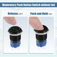 thumbnail image 4 of Unique Bargains 2pcs 16mm Car Interior Momentary Push Button Switch Round Start Button SPST 1NO AC 12-24V Blue Light, 4 of 6