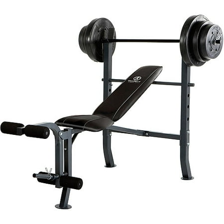 Marcy Standard Bench with 100 lb Weight Set, MD-2082W