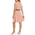 thumbnail image 3 of Vestido de trabajo INSPIRE CHIC para mujer, corte acampanado, vestido de negocios de manga corta 2024, talla XL, color rosa, 3 of 6