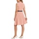 thumbnail image 3 of Vestido de trabajo INSPIRE CHIC para mujer, corte acampanado, vestido de negocios de manga corta 2024, color rosa, 3 of 6