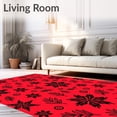 thumbnail image 2 of ODIKA 6'x9' Machine Washable Non-Slip Area Rug, Seasonal Jubilation Hearth Treasure Accent High Traffic Rug, Red, 505860, 2 of 5