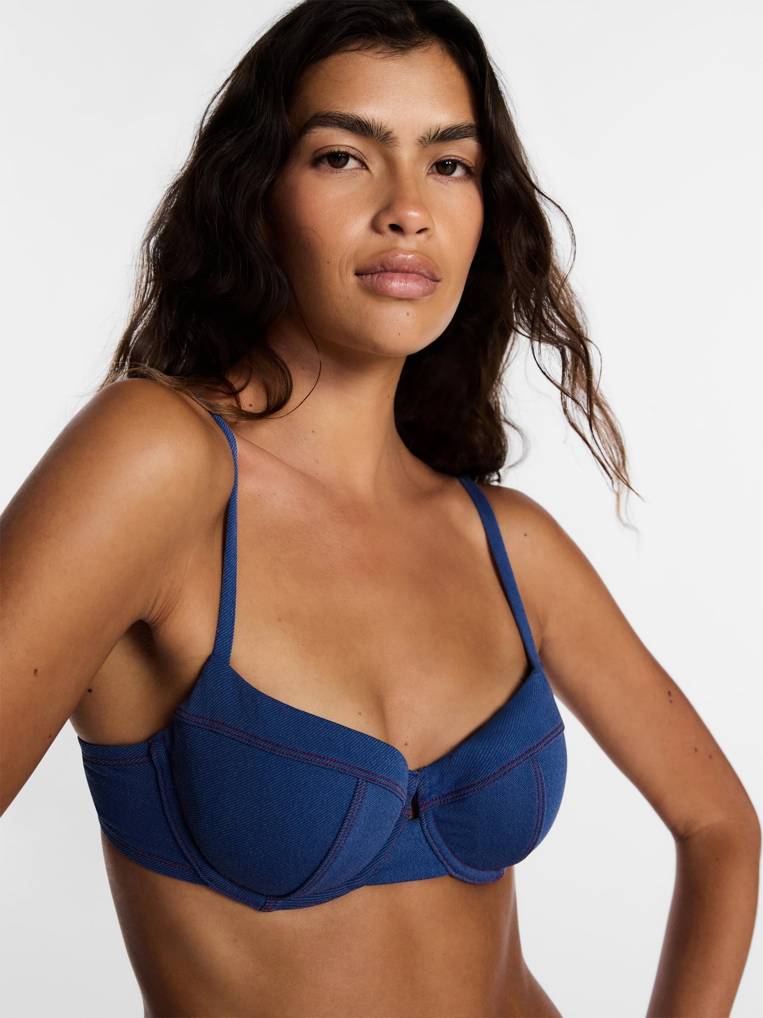Kacey Lee Women's and Women's Plus Underwire Bikini Top with Seaming, Sizes XS-3X