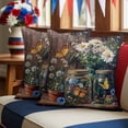 thumbnail image 6 of 2 Pack Outdoor Waterproof Throw Pillow Covers,Country Flower Vase Butterfly Decorative Square Patio Pillowcases for Chair Couch Sofa 16x16in, 6 of 9