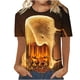 thumbnail image 1 of Tops Cortos para Mujeres, Oktoberfest Casual Impreso Cuello Redondo Manga Corta Camiseta Top Hecho de Poliéster para la Primavera Verano Uso Diario, Camisetas Casuales de Mujer, 1 of 5
