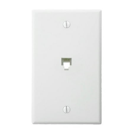 Duplex Phone Jack Wall Plates - Leviton 4625B-46W White 6P6C Modular Telephone Jack Wall Plate