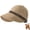 Beige B, variant on Women's Wide Brim Sun Visor Hat - Adjustable UPF 50+ Open Top Cap for Ponytails, Golf, and Beach