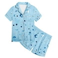 thumbnail image 3 of Tween Satin Pajama Set Cute Print 2 Piece Short Sleeve Button Down Shirts Shorts Set Christmas Pjs Kids Girl Pajamas Size 10-11 Years, 3 of 3