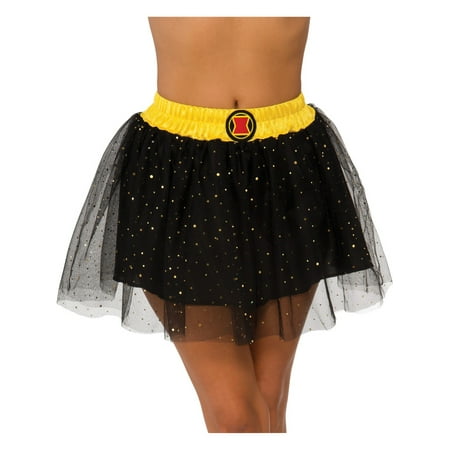 Womens Classic Black Widow Black And Gold Tutu Skirt Costume Accessory