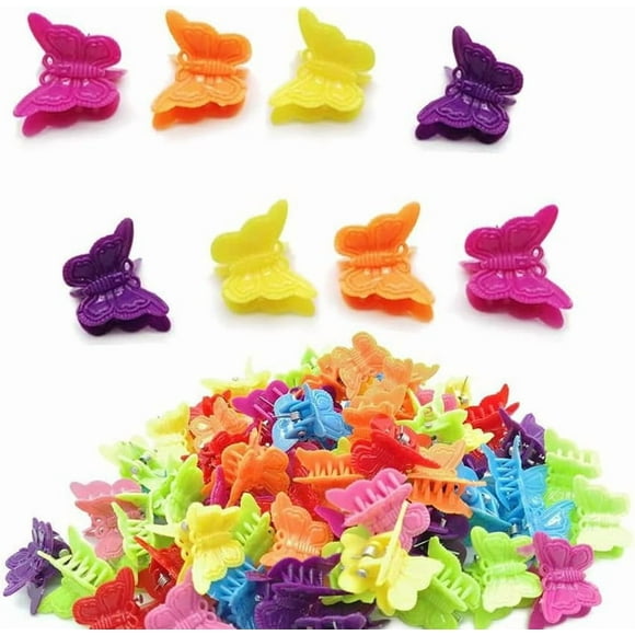 50 Pack Butterfly Hair Clips Pastel Mini Cute Accessories For 90S Girls Women, Matte Colors Assorted Color, Beautiful And Random Colour