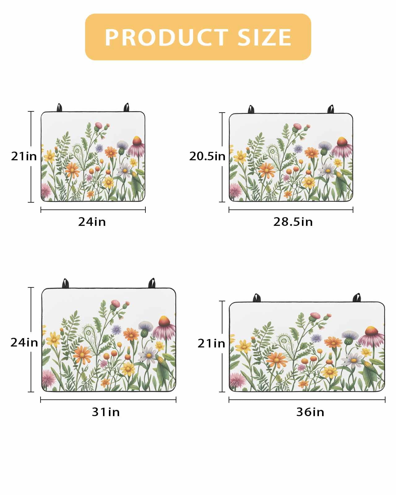 Large Induction Cooktop Protector Mat Spring Floral Stove Top Covers for Electric Stove, Yellow Flowers Pastoral Botanical Watercolor Decorative Stove Burner Cover Mats, Glass Top Stove Cover