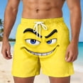 thumbnail image 2 of ibiyuan Men Swim Shorts 3d Cartoon Smile Face Quick-Dry Beach Shorts Elastic Waist Mens Bathing Suit Beach Swimwear, 2 of 5