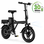 Electric Bike for Adults, 500W Motor, 19.9 MPH Max Speed Folding Ebike, 14" Electric Bicycles, Max 30 Miles Range (Pedal Assist Mode), Mini E Bikes