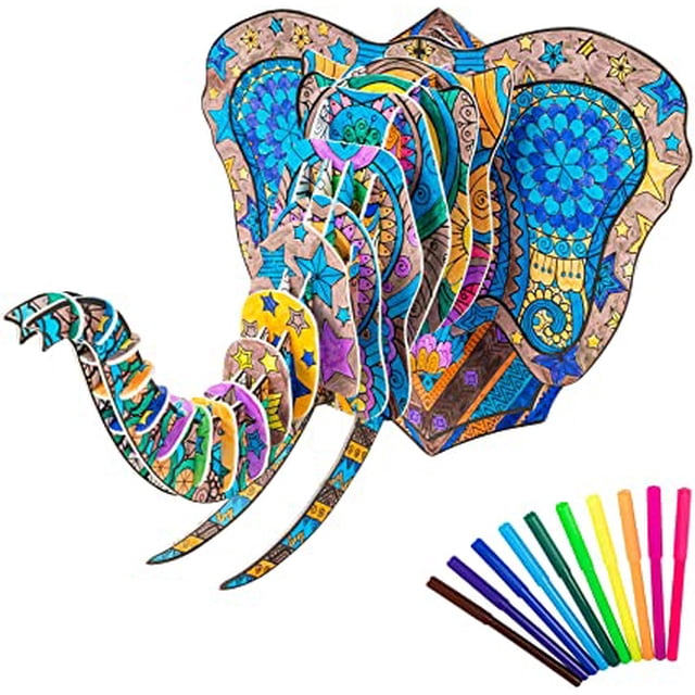 Rompecabezas para colorear 3D de 1 pieza Sailing Electrónica Cabeza de elefante
