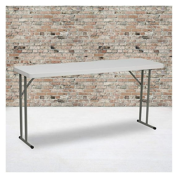 AIZYT 5' Rectangular Plastic Folding Table, Long Plastic Foldable Table for Residential Indoor/Outdoor Events, White