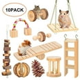 thumbnail image 4 of 10 Pack Guinea Toys Set, Natural Wooden Hamster Accessories Care Molar Toys for Syrian Hamster Rats Chinchillas Gerbils, 4 of 8