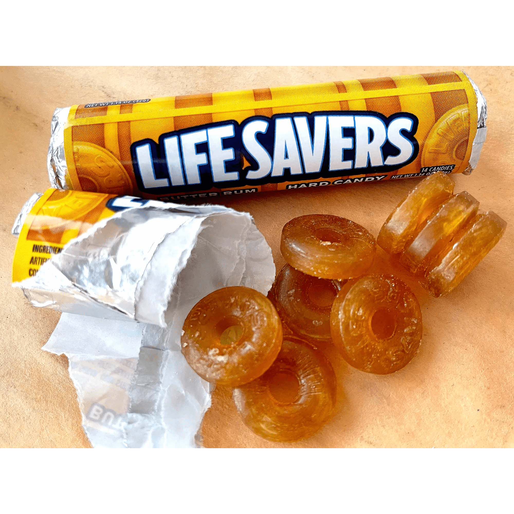 LIFE SAVERS Butter Rum Hard Candy Bulk, 1.14 Ounce (Pack Of 2) 20 TASTY ENJOYABLE ROLLS