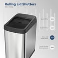 thumbnail image 5 of AUKTOPT 13 Gallon Motion Sensor Trash Can with Wheels, Stainless Steel Automatic Garbage Bin with Sliding Row Up Lid, Touchless Hands-Free Soft-Close, Silver, 5 of 7