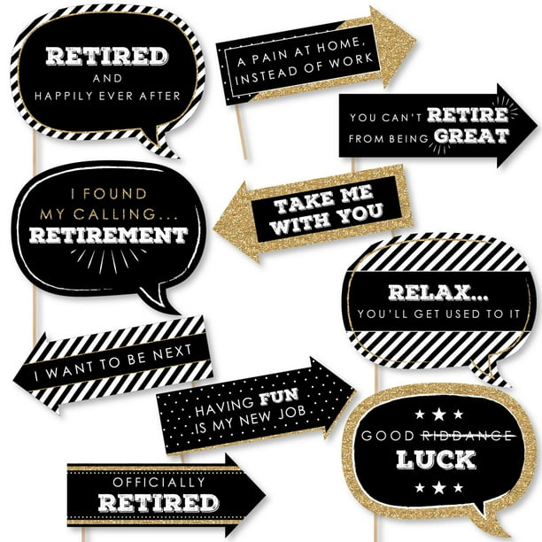 funny happy retirement retirement party photo booth props kit 10 piece walmart com