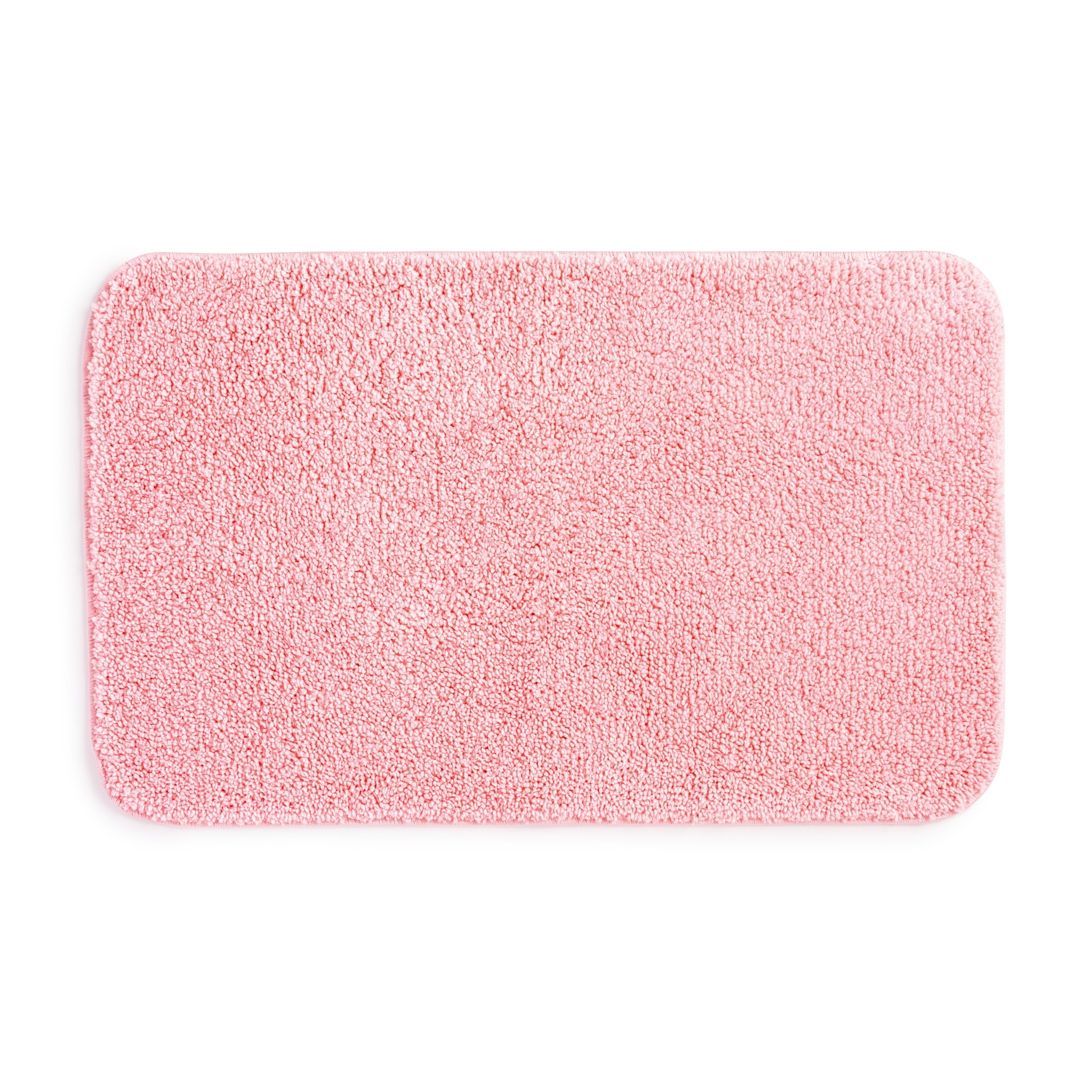 Mainstays Basic Pink Polyester Skid Resistant 20" x 32" Bath Rug