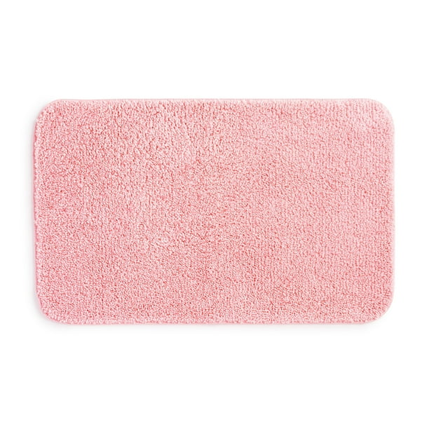 Mainstays Basic Pink Polyester Skid Resistant 20" x 32" Bath Rug