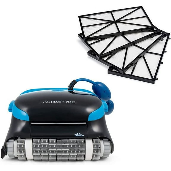 Dolphin Nautilus CC Plus Wi-Fi Robotic Pool Vacuum Cleaner up to 50 FT Bundle with Ultra Fine Filter