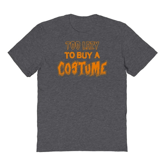 Halloween Too Lazy Graphic Dark Heather Men's Cotton T-Shirt