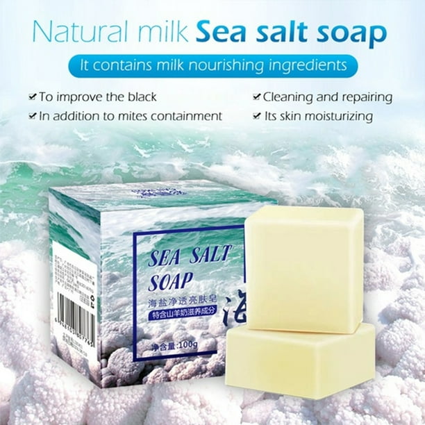 Fyeme Sea Salt Soap Cleaner Deep Cleaning Sea Salt Soap Handmade Goat