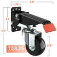 thumbnail image 4 of Workbench Casters kit 920 Lbs Retractable Casters Heavy Duty Bench Caster Wheels Side Mounted Retractable Workbench Wheels Designed for Workbenches Machinery & Tables, 4 Pack, 4 of 8
