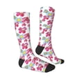 thumbnail image 3 of Picia Women Crew Soft Moisture-wicking Socks Watercolor Flowers Pattern Design Cotton Socks, One Size fit All, 3 of 9