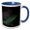 Blue/White, variant on 3drose, Waves of Green Northern Lights Weave Through the Stars, 11oz Two-tone Green Mug