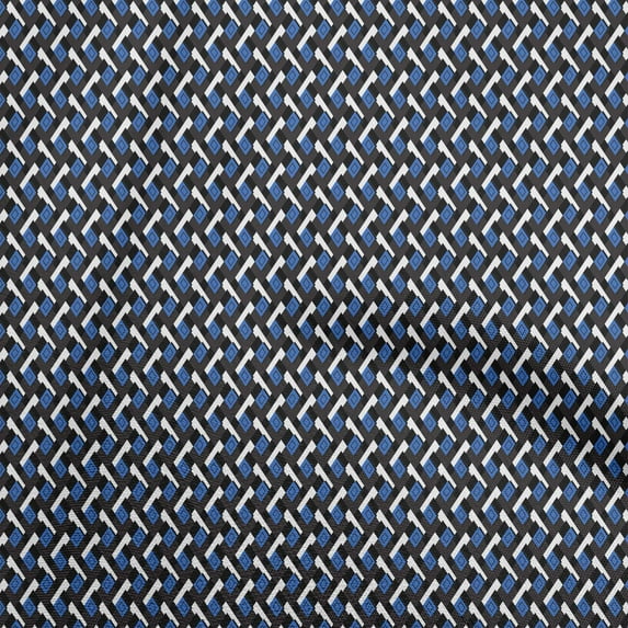oneOone Cotton Silk Black Fabric Geometric Dress Material Fabric Print Fabric By The Yard 42 Inch Wide