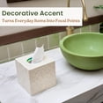 thumbnail image 6 of 5.8” Capiz Tissue Box Cover, Square Decorative Tissue Holder with Bottom Slider, Handmade Bathroom Accessories, Elegant White Cube for Vanity, Bedroom, Office & Coastal Décor (Natural), 6 of 8