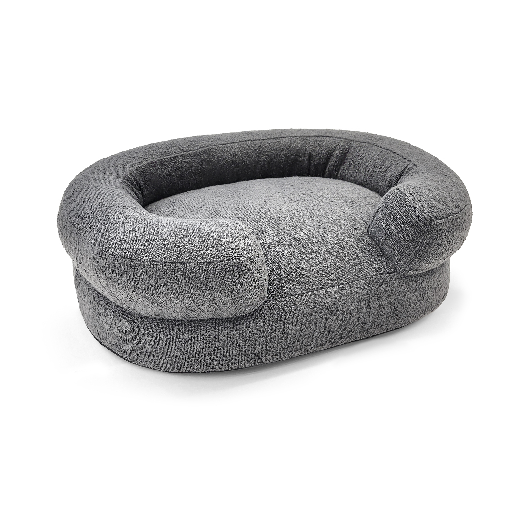 Beautiful by Drew Barrymore Bolster Pet Bed, Small, Charcoal photo 1