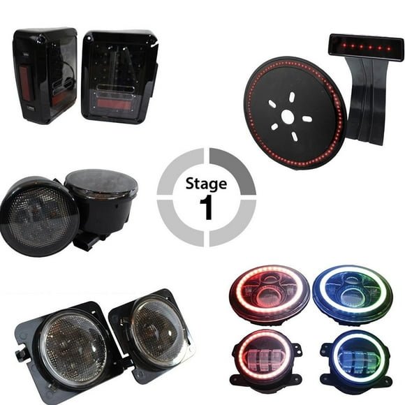 Race Sport Lighting Vehicle Light Upgrade Kit JJKS1K Stage 1 Road Runner; Direct Fit; Use To Upgrade Stock Halogen Lights To LED Lights; 12 Volt DC; IP67 Rated